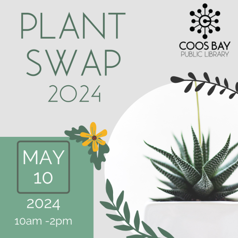 2024 Plant Swap Poster with Picture of succulent.