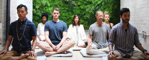 Pic of group yoga meditation