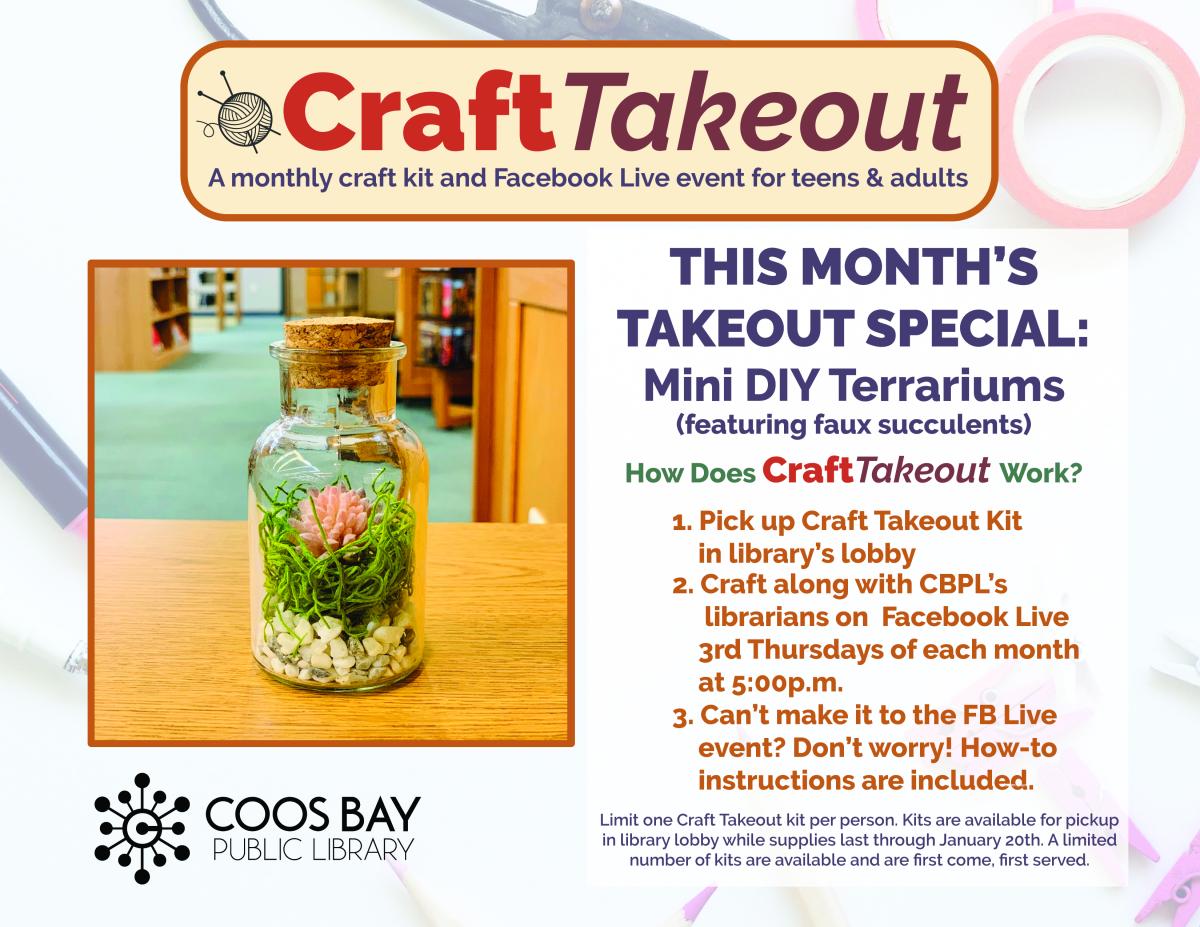 Craft Takeout poster with event details