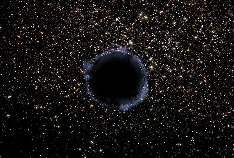 Picture of black hole and stars