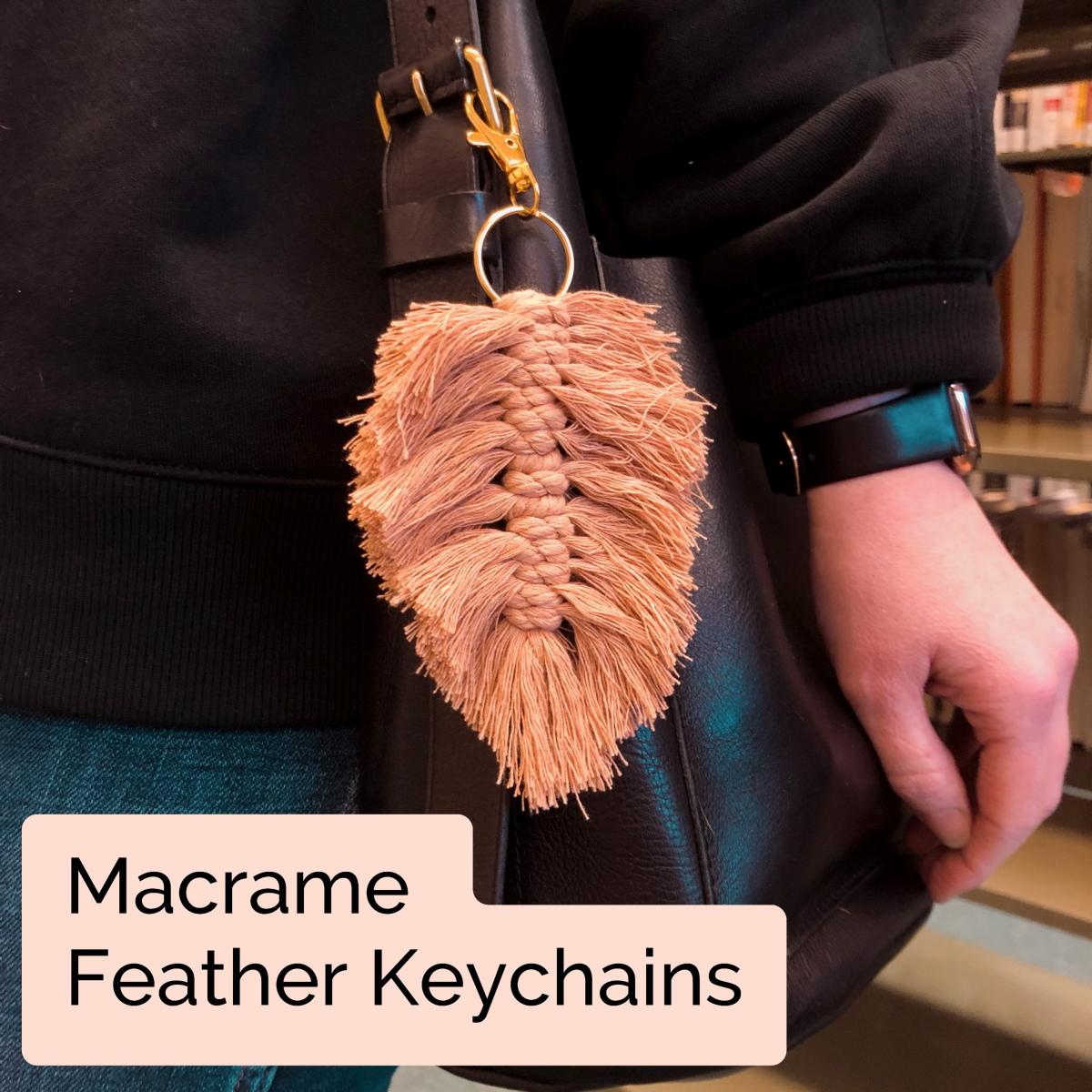 Craft Takeout Macrame Feather Keychains